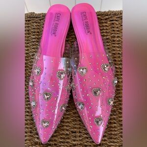 Cape Robbin Sierra Bedazzled Pointed Tow Mule Flats Size 10